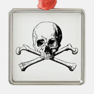 Ornamento De Metal Crânio de Crossbones