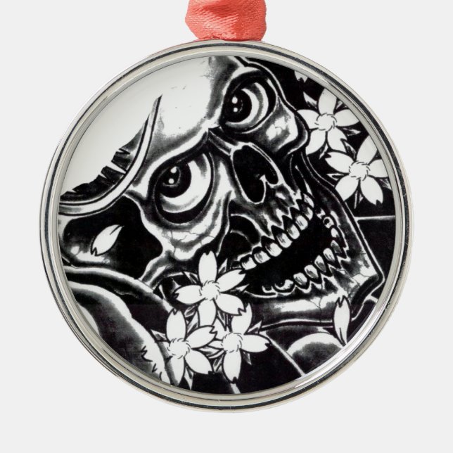 Ornamento De Metal Crânio de tatuagem (Frente)
