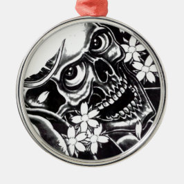 Ornamento De Metal crânio de tatuagem japonesa