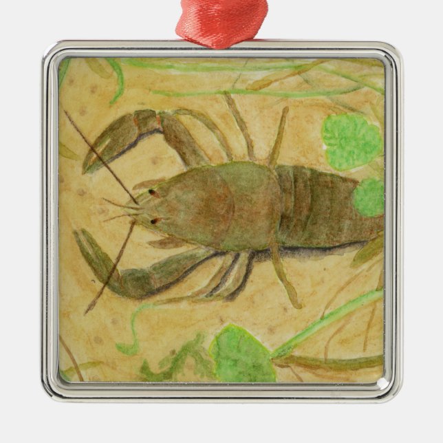 Ornamento De Metal Crayfish (Frente)