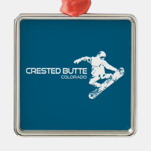 Ornamento De Metal Crested Butte Colorado Snowboarder