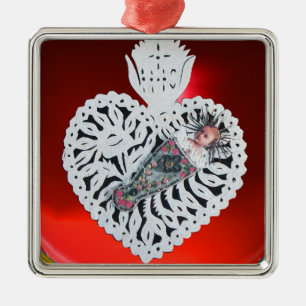 Ornamento De Metal Criança Jesus,Antiguamente Esculpindo Papel Cardía