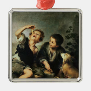 Ornamento De Metal Crianças que comem uma torta, 1670-75