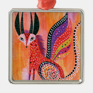 Ornamento De Metal Criatura Alada Mítica Alebrije
