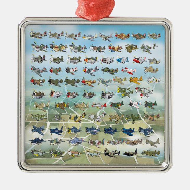 Ornamento De Metal crie a sua própria caricatura de avião (Frente)