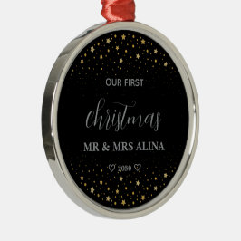 Ornamento De Metal Crie o Seu Próprio Nosso Primeiro Natal Casados