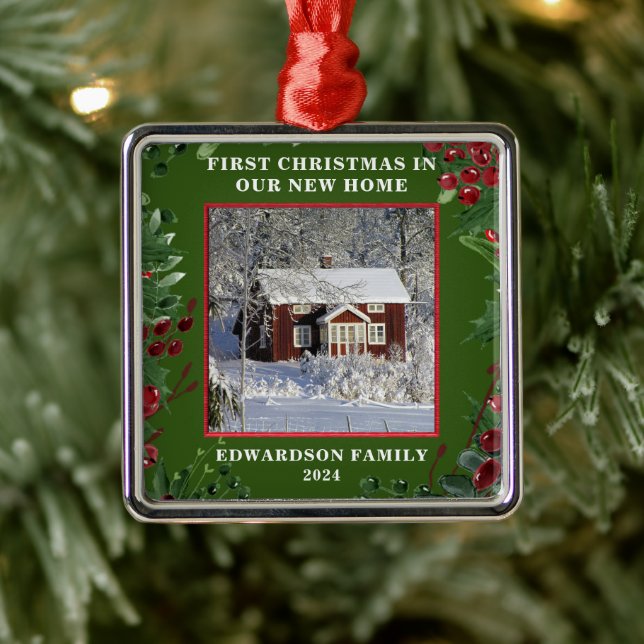 Ornamento De Metal Crie seu Primeiro Natal em nossa nova Casa (Árvore)