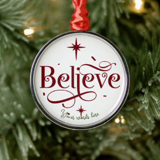 Ornamento De Metal Crie seu próprio Natal acredite