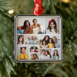 Ornamento De Metal Crie sua própria colagem de fotos