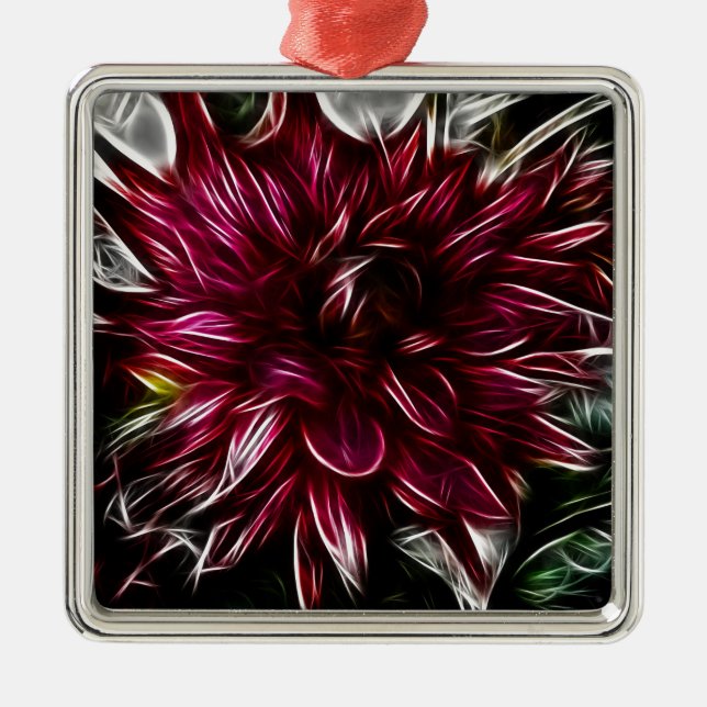 Ornamento De Metal Crimson Flower (Frente)