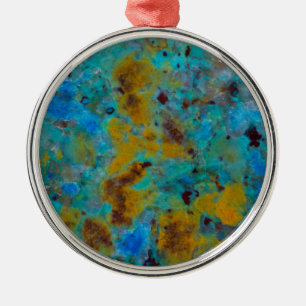 Ornamento De Metal Crisocola de Jaspe Azul Manchado