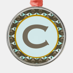 Ornamento De Metal Cristais de Gelo Monograma