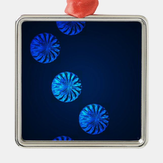 Ornamento De Metal Cristal Azul Design irlandês (Frente)