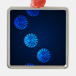 Ornamento De Metal Cristal irlandês do azul do design