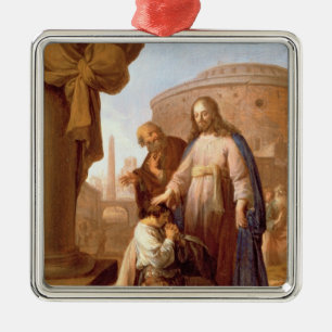Ornamento De Metal Cristo e a régua nova rica, 1640