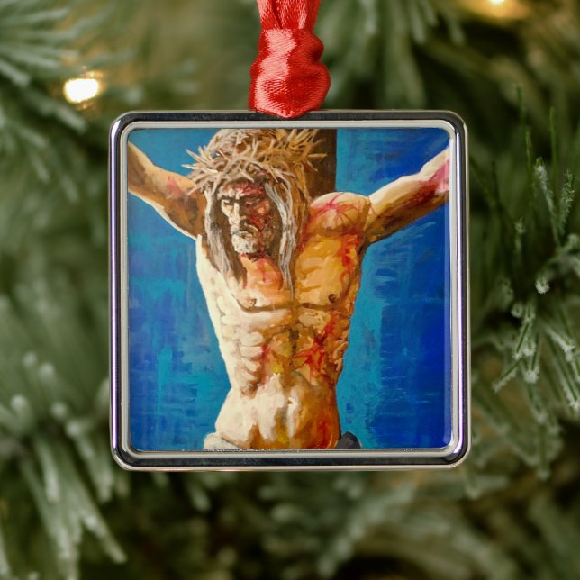 Ornamento De Metal Cristo Jesus (Árvore)