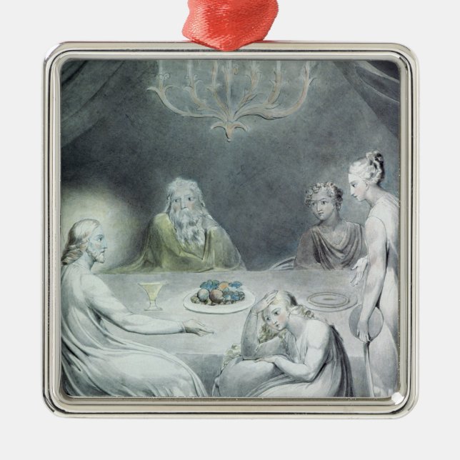 Ornamento De Metal Cristo na casa de Martha e de Mary (Frente)