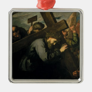 Ornamento De Metal Cristo que leva a cruz, 1635