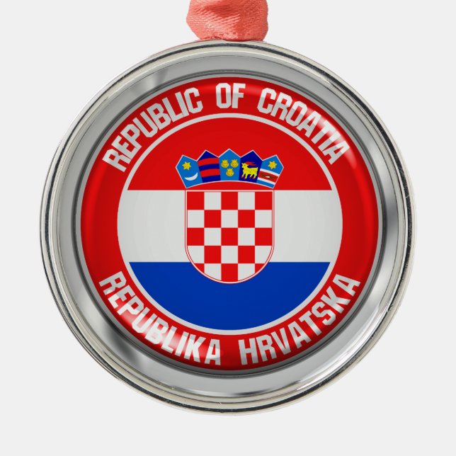 Ornamento De Metal Croácia Round Emblem (Frente)