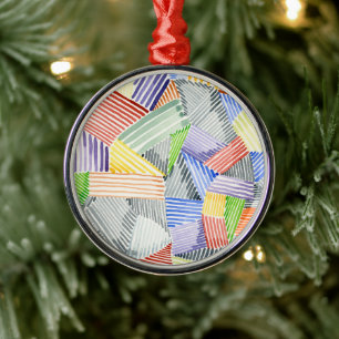 Ornamento De Metal Crosshatch Quilt I