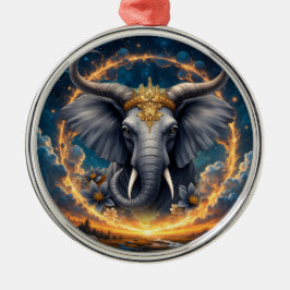 Ornamento De Metal Crowned Guardian of the Celestial Gate the elefant