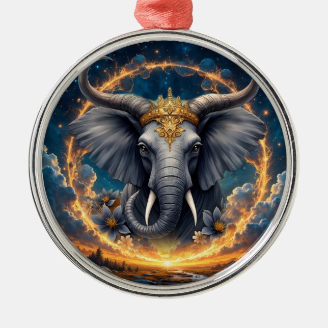 Ornamento De Metal Crowned Guardian of the Celestial Gate the elefant (Frente)