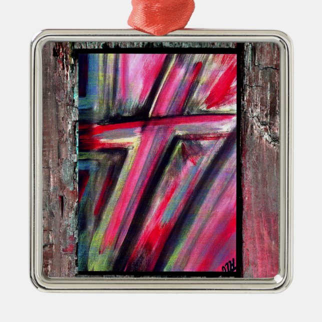 Ornamento De Metal Cruz cura (Frente)