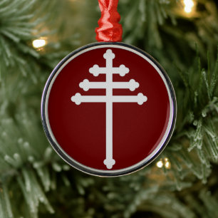Ornamento De Metal Cruz da Igreja Maronita Árvore de Natal Genuína