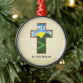 Ornamento De Metal Cruz de Aniversário Personalizada