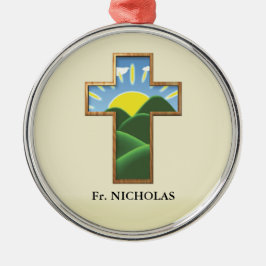 Ornamento De Metal Cruz de Aniversário Personalizada