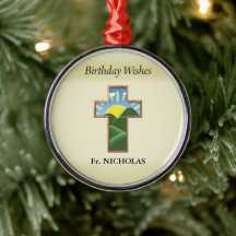 Cruz de Aniversário Personalizada para Padre