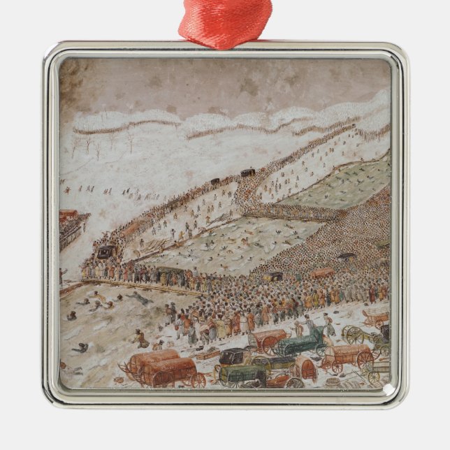 Ornamento De Metal Cruzando o Berezina, em novembro de 1812 (Frente)