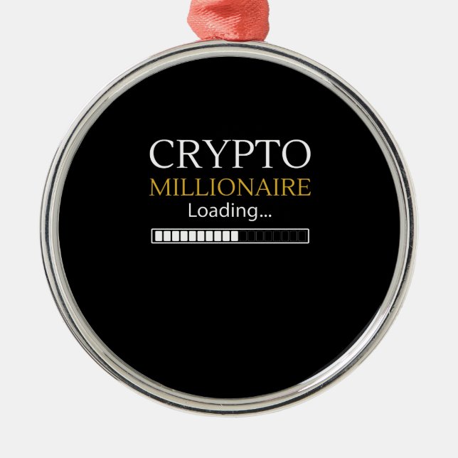 Ornamento De Metal Crypto Millionaire Carregando um comerciante engra (Frente)