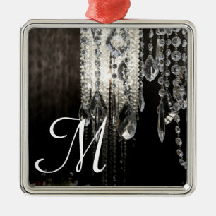 Ornamento De Metal Crystal Chandelier Chic Monograma Inicial