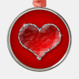 Ornamento De Metal Crystal Heart