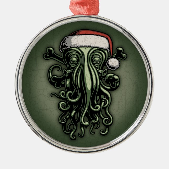 Ornamento De Metal Cthulhu Claus (Frente)