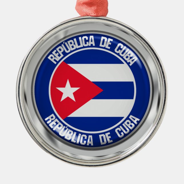 Ornamento De Metal Cuba Round Emblem (Frente)