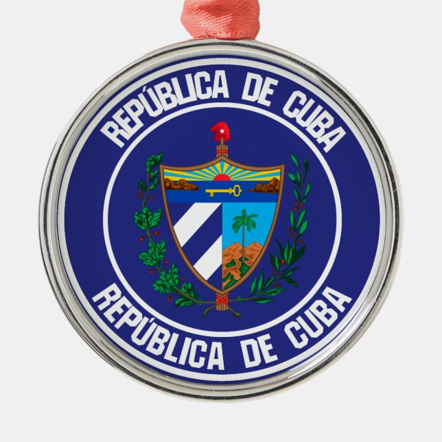 Ornamento De Metal Cuba Round Emblem (Frente)