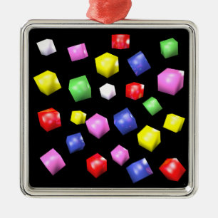 Ornamento De Metal Cubos colorido 3d renderizados