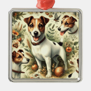Ornamento De Metal Cuja Vintage Jack Russell Terrier