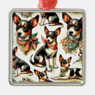 Ornamento De Metal Cuja Vintage Rat Terrier não parece