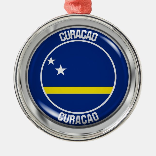 Ornamento De Metal Curaçao Round Emblem (Frente)