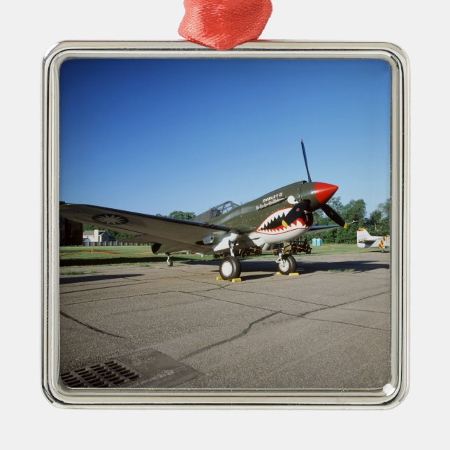 Ornamento De Metal Curtiss P-40 Warhawk, em festival aéreo de (Frente)