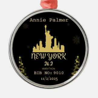 Ornamento De Metal Custom New York Marathon Finisher Gift