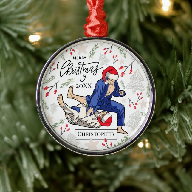 Ornamento De Metal Custom Personalized Jiu Jitsu BJJ Christmas (Árvore)