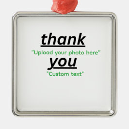 Ornamento De Metal Custom Text & Upload Your Photo Personalized