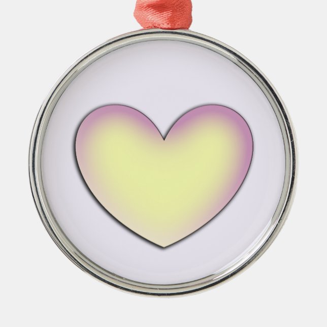 Ornamento De Metal Customize Pastel Heart (Frente)