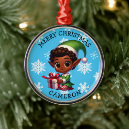 Ornamento De Metal Cute Anime Elfo de Cor Personalizado Natal