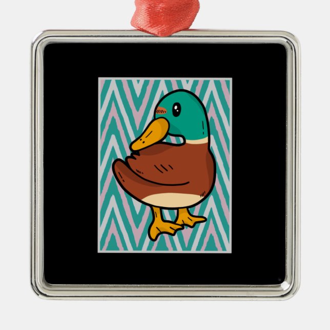 Ornamento De Metal Cute Duck (Frente)