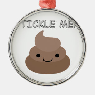 Ornamento De Metal Cute Tickle Me Poop Emoji